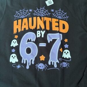 Black Orange Purple Haunted BY 6-7 Sweatshirt Adult Small NWT